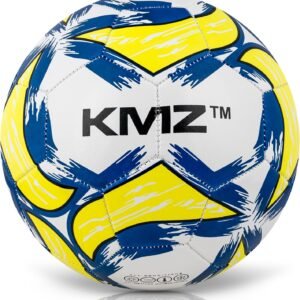 lightweight kids football ball size 5 easy to inflate & kick, soft leather soccer ball, ideal for indoor play perfect football gift for boys. by kmz™